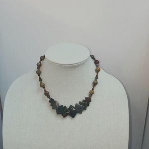 Square Bead Multi color Necklace - Hand Made